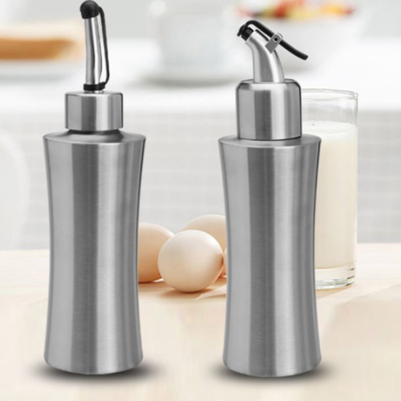 Praktische Rvs Olie Fles Lekvrij Azijn Sojasaus Fles Stofdicht Olieman Keuken Kruiden Sap Container