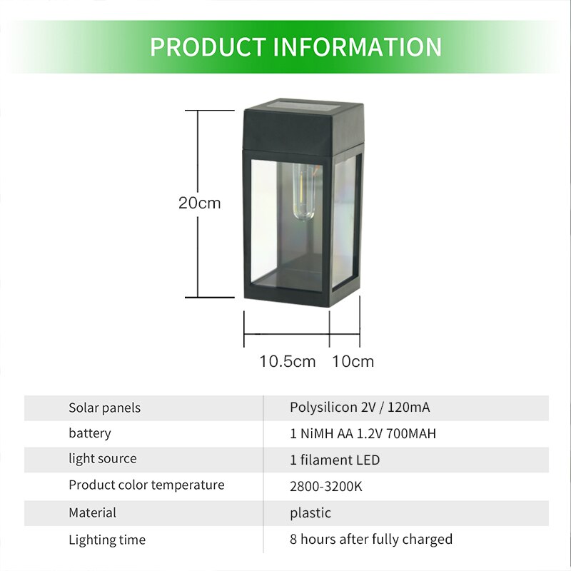 Solar led lys utendørs hage solcelle vegglys vanntett hage dekorasjon utendørs lys led lampe jeeyee merke