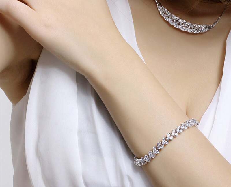 Bracelets en chaîne Zircon pour femmes et filles, bijou délicat en argent Sterling 925, bijoux d'anniversaire, à la , LY270