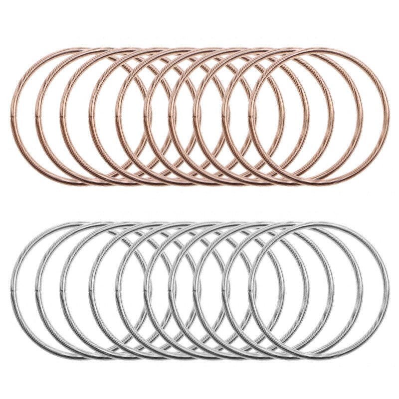 10 Pieces/set Rose Gold Guitar Spring Bracelets Stack Carbon Steel Coil String Bangle Wirstband Stackable Jewelry: 20PCS 11JJ103398