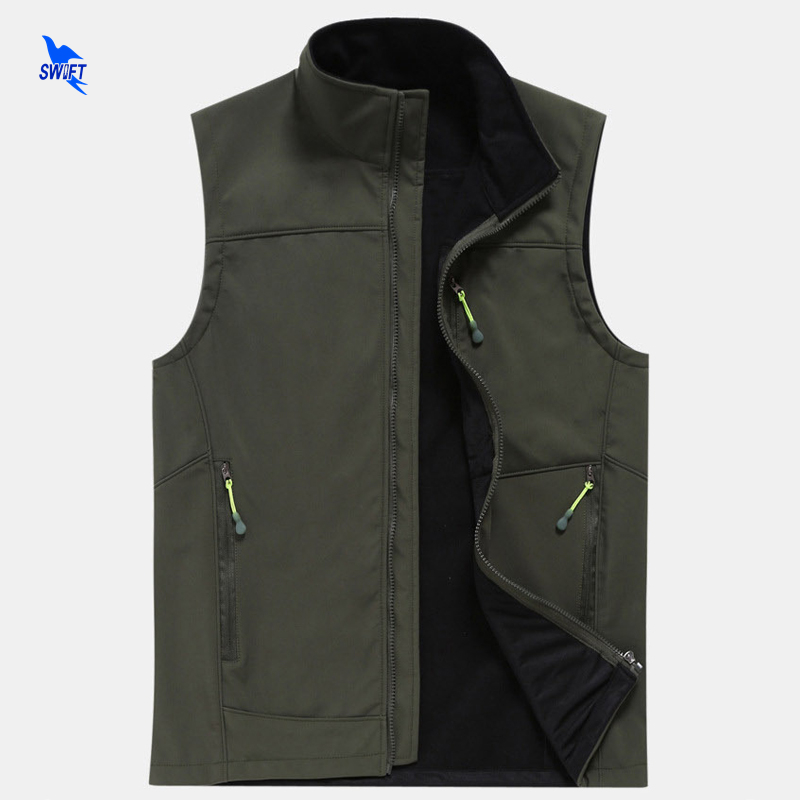 Wasserdicht Vlies Futter Männer Frühling der Softshell Weste draussen Wandern Camping Wandern Angeln Warme Ärmellose Jacken Panzer Spitzen