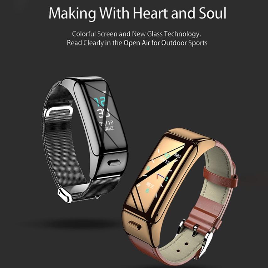 2 in -in-1 bluetooth-headset, slimme armband, handsfree smartwatch, fitnessheadset, oortelefoon voor android en ios