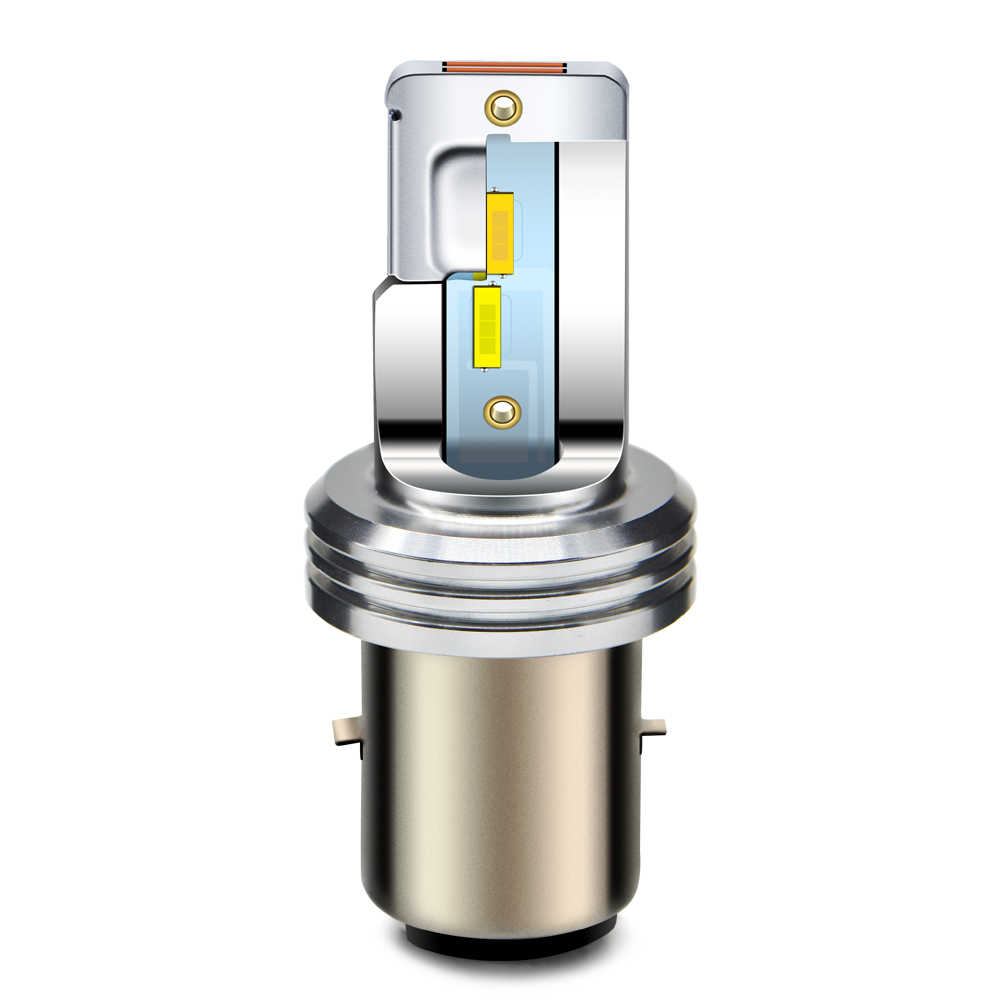 1pc Super White Yellow R2 P45t BA20D H4 12V 24V Motorbike Headlight 1860 4SMD Canbus Car Head LED Bulb Moped Scooter ATV Lamp: WHITE
