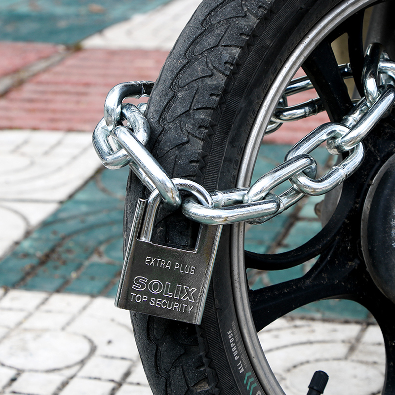 Cerradura de cadena antirrobo, candado de cadena de hierro antideslizante para puerta, triciclo, motocicleta, batería, candado de cadena para coche