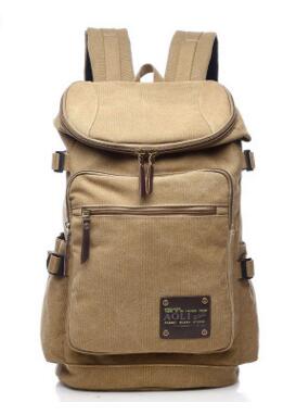 Tasche wieder 022217 neue heiße mann leinwand Rucksack schüler schultasche: Kakifarbig
