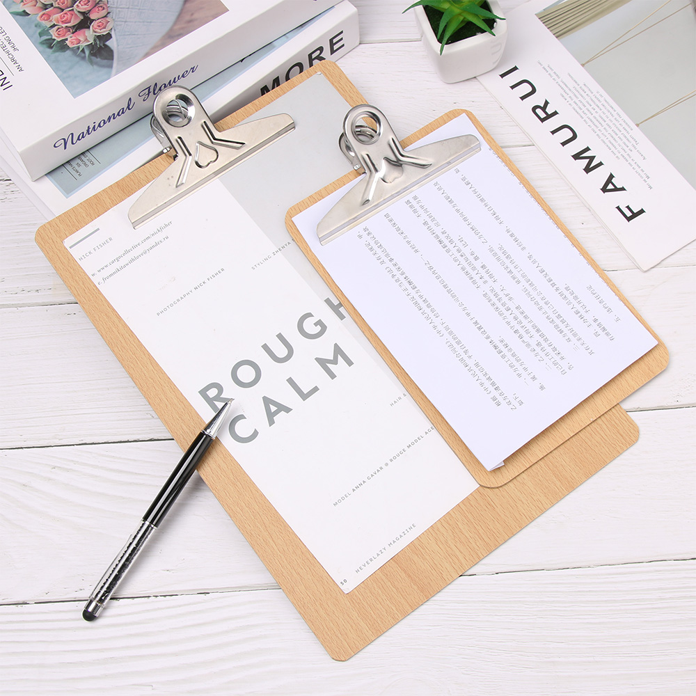 Træ clipboard  a4 a5 træ clips skrive ark blok note board opbevaring mapper clips kontor restaurant hjem hotel forsyninger