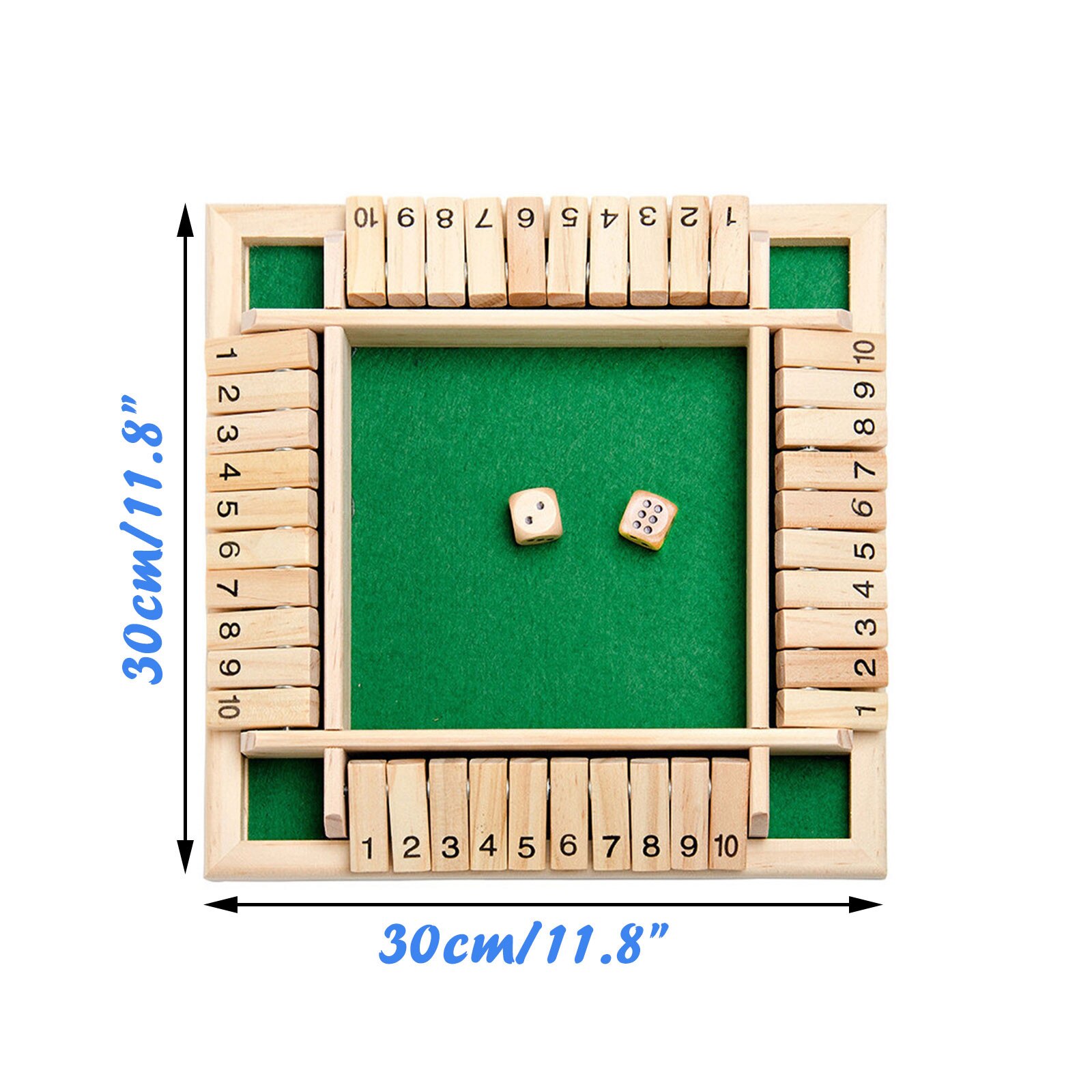 Traditionele Vier Zijdige Houten 10 Nummer Pub Bar Board Dice Game Voor Shut De Doos Familie Reizen Leuk Spel Set family Fun Games: C