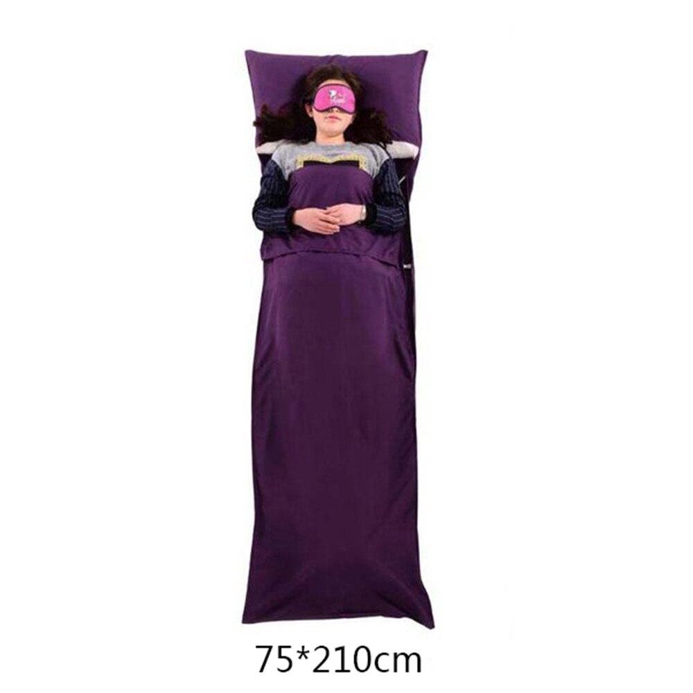 75/110cm x 210cm Ultralight Outdoor Slaapzak Camping Wandelen Zak Liner Draagbare Vouwen Reistassen: Purple 75x210cm
