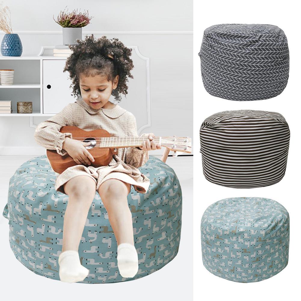 Canapé de sac de haricot de toile de grande capacité pour la chaise de sac de haricot d'enfants sans remplissage jouets en peluche sac de rangement de vêtements mous