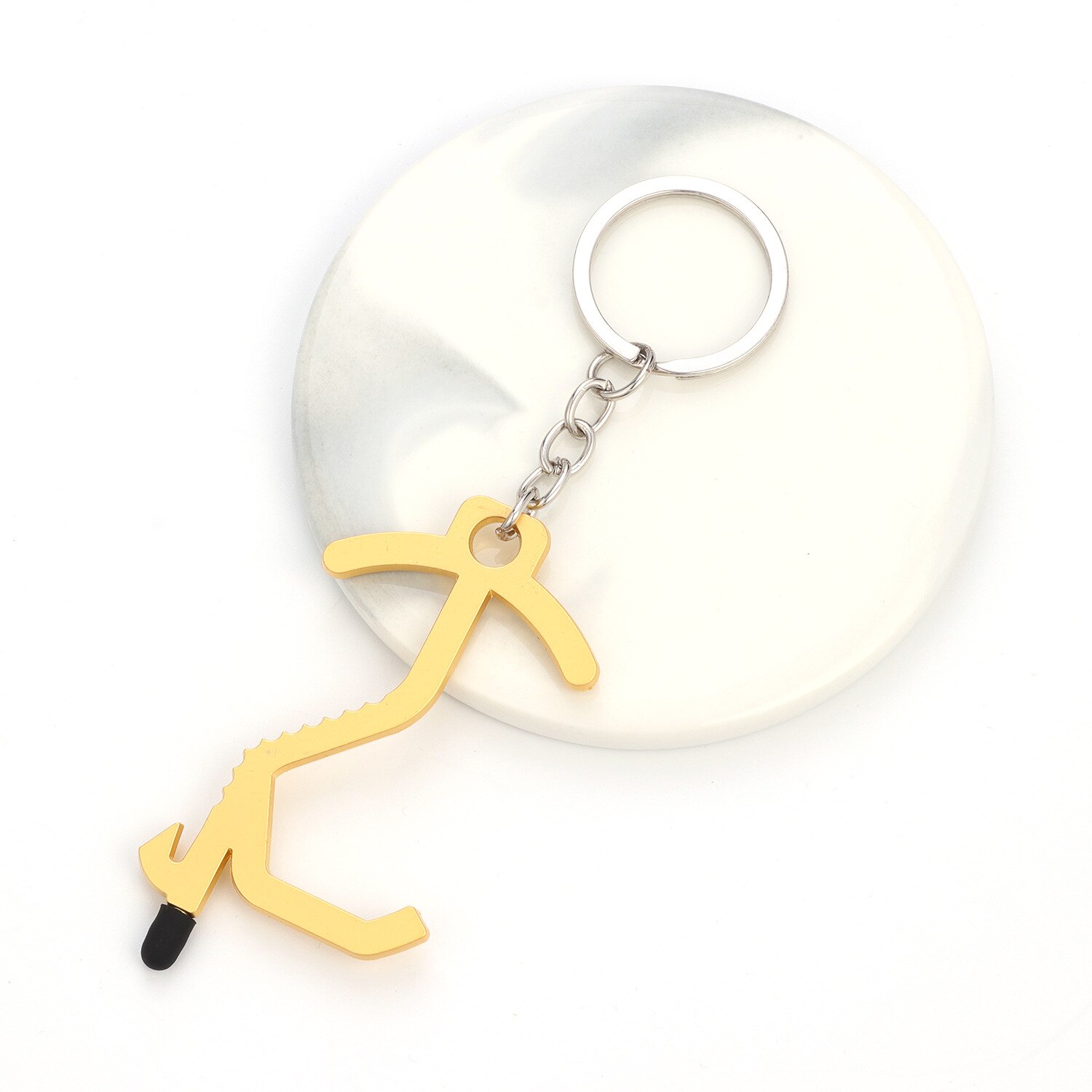 Non-Contact Door Opening Press Elevator Keychain Useful Product Alloy Safe Health Non-Contact Anti-Virus EDC Door Opener: Ysk27  1 hao FOB