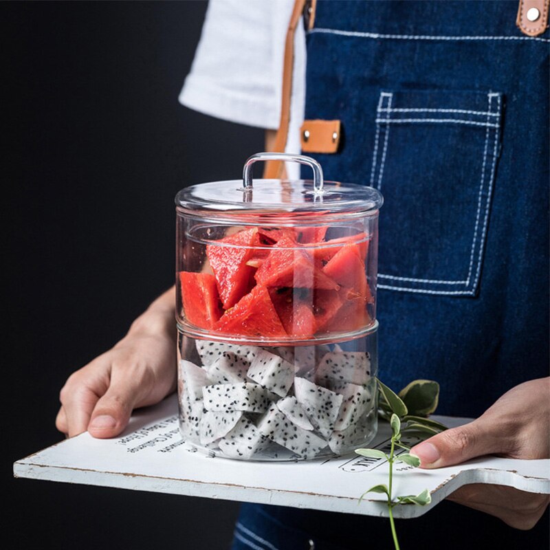 nordycki prostota przezroczyste żaroodporne szklane słoiki nordycki DIY cukierki lody jakości nie rozlać sałatka przezroczysta miska