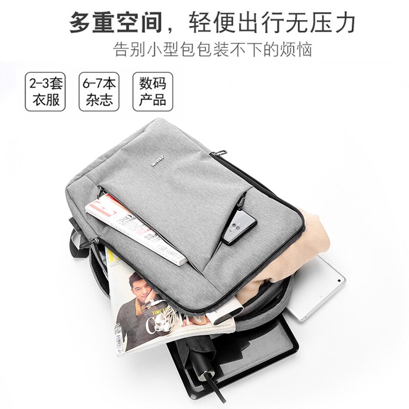 Backpack Bag Waterproof Black Male Men Solid Soft Handle Zhuo Computer Interlayer,cell Phone Pocket Oxford Air Cushion