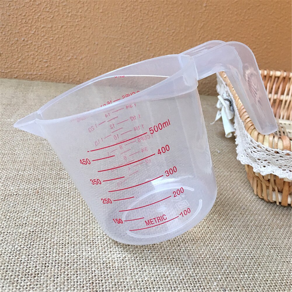 250/500/1000ML Plastic Measuring Cup Jug Pour Spout Surface Clear Scale Transparent Pour Spout Kitchen Tool Device