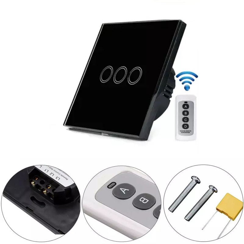 RF433 WIFI Glass Panel Touch Screen Tempered Glass Remote Control Wall Switch Touch Switch Smart Switches 60Hz