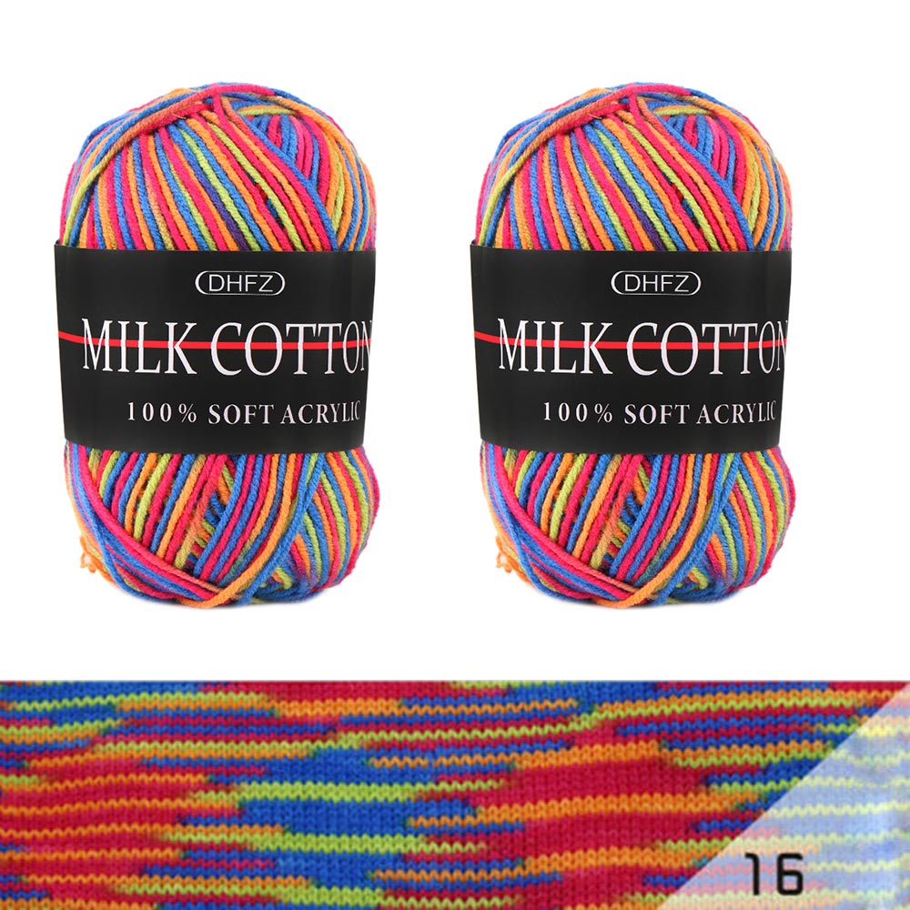 Lot de fils mixtes colorés DK | Coton doux, Lot de 23 couleurs, tricot Crochet, bricolage, fil de coton doux, accessoires de couture pour bébé, 50g: 16