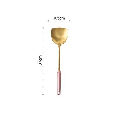 7Pcs Roze Goud Keuken Huishouden 304 Roestvrij Staal Keukengerei Set Koken Lepel Schop Keukengerei: gold  Turner