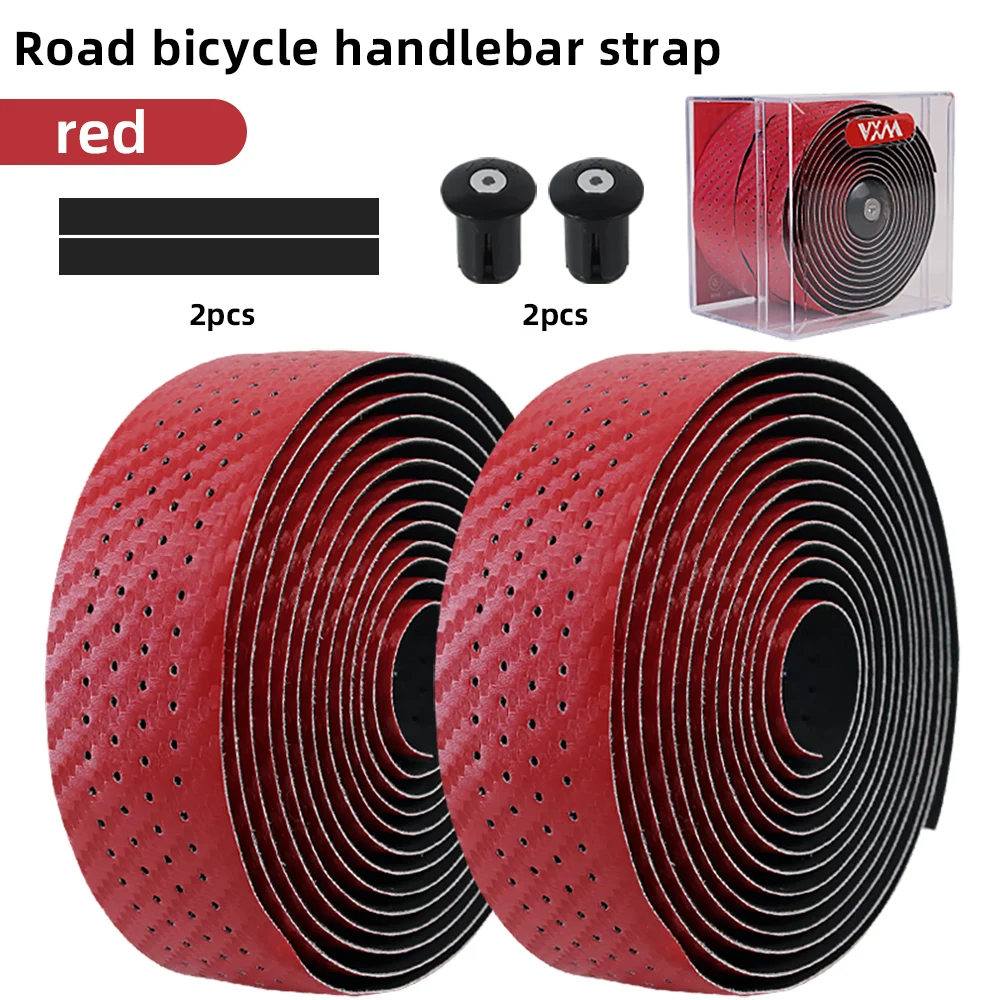 Carbon Fiber Pattern Road Bike Handlebar Tape Bar Tapes Soft Anti-Vibration Wrap Tape Durable Bar Bartape Perforated Breathable: WHITE