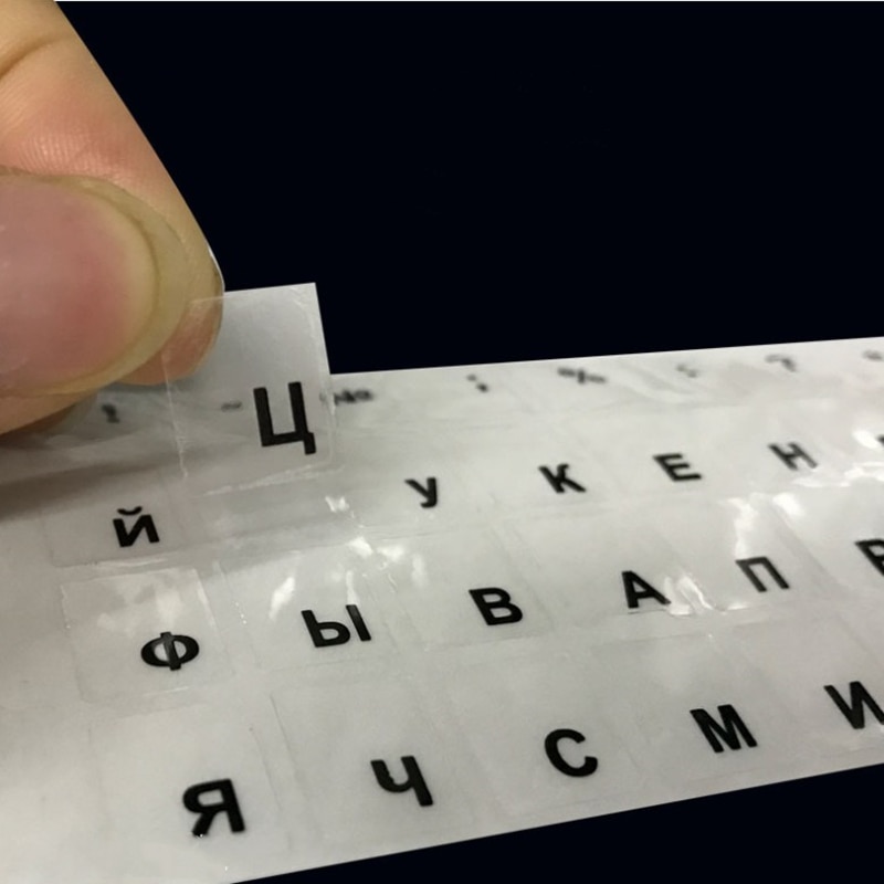 1PCs Russian Transparent Keyboard Stickers Black White Label Letters for Notebook Computer PC Laptop