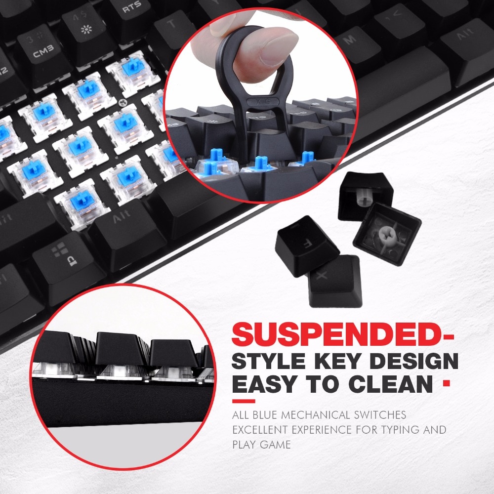 HAVIT Mechanical Keyboard 87 / 104 Keys Blue / Red Switch Wired USB Gaming Keyboard Backlight RU/US Keyboard For Desktop Laptop