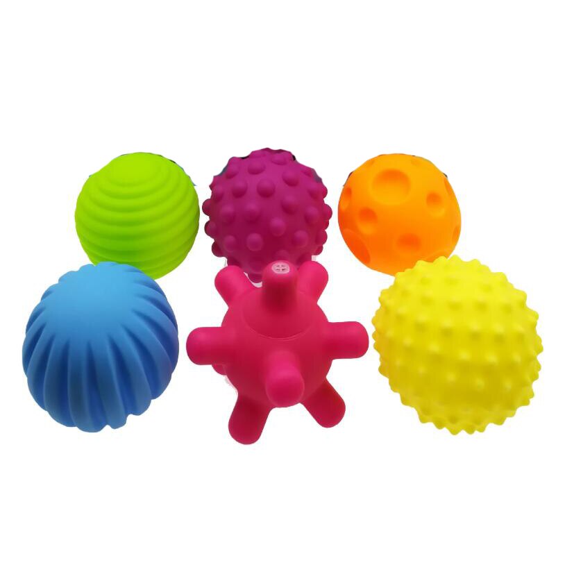 6 -teiliges baby-spielballset zur förderung des #39 ; spielzeug für die hand- und fingerübungen; weicher massageball.