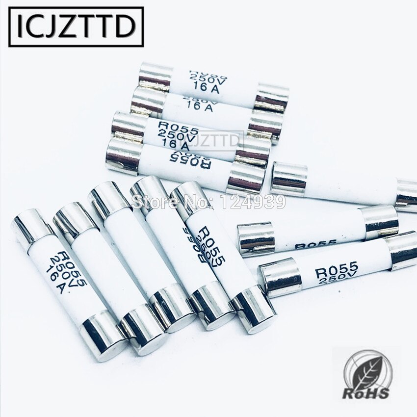 RO55 fuse BS1362 5*25mm 250V 0.5A 1A 2A 3A 5A 6A 8A 10A 15A 16A 20A 25A ceramic fuse 5*25 Ceramic insurance tube 5x25MM 100pcs
