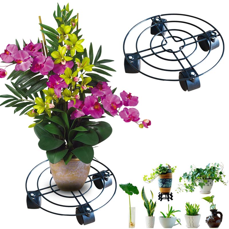 Neue Garten Zubehör Heimat drinnen draussen Blumentopf Tablett Mit Räder schwer Pflicht Pflanze Blume Topf Gestell Ständer
