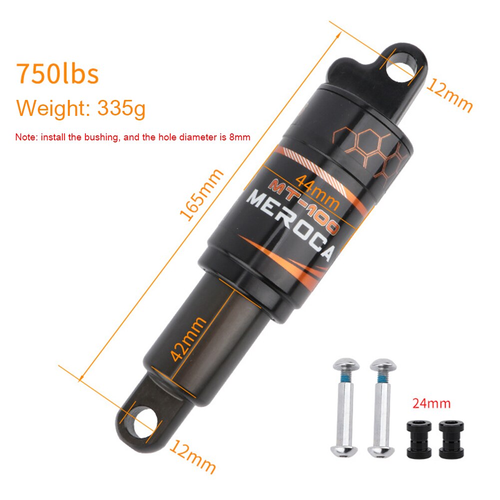 Bicycle Air Rear Shock 125/150/165/190mm MTB Air Spring Shock Absorber for Mountain Downhill Bike: 165mmx750lbs
