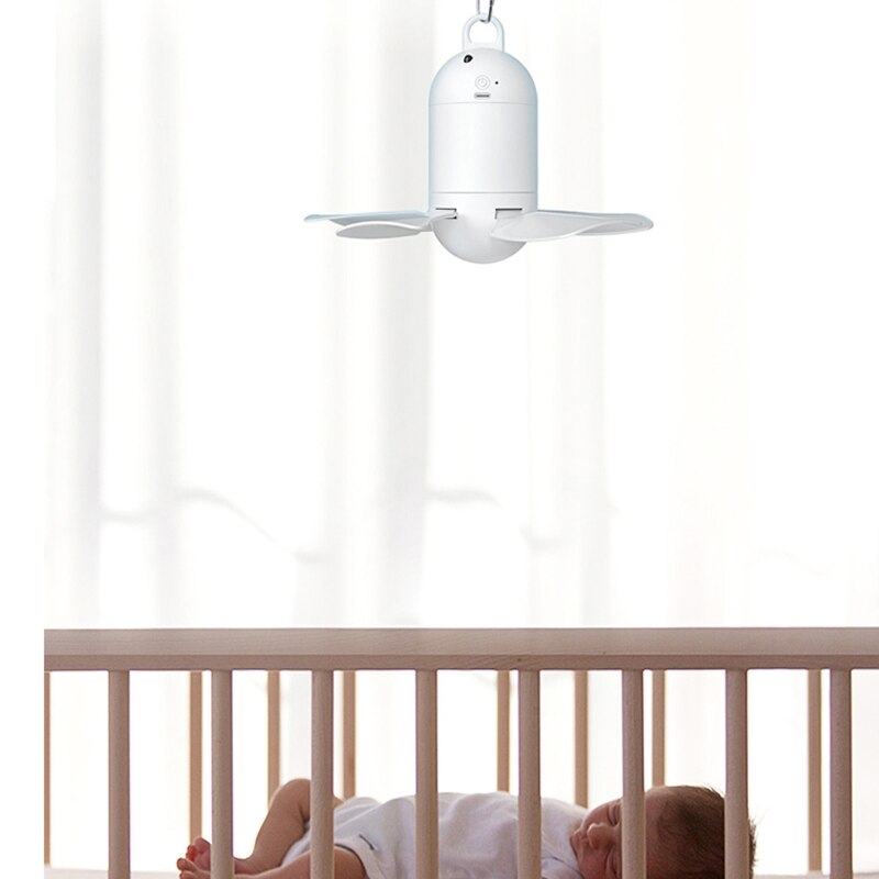 USB Powered Ceiling Fan with Remote Controller Portable Tent Hooks Hanging Fan 4 Gear Detachable for Tent Car RV Camping