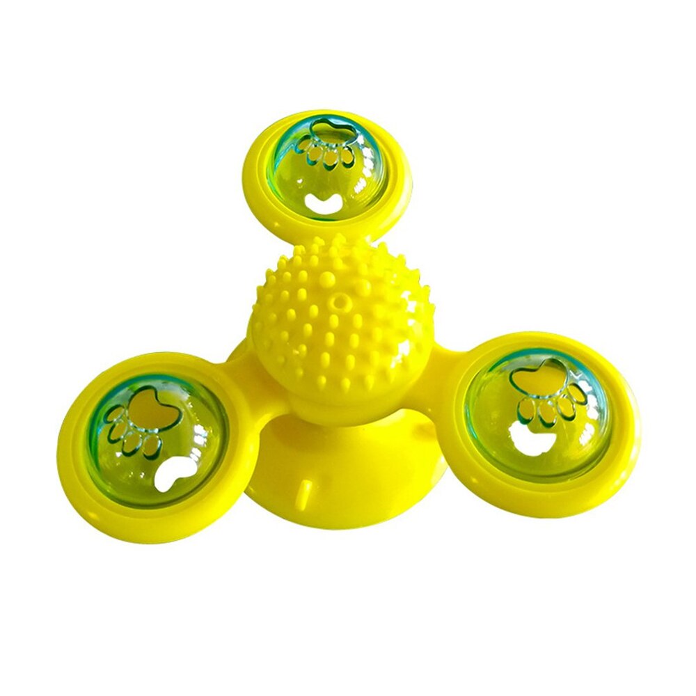 Pet Toy Interactive Cat Puzzle Training Rotary Table Ball Mill Rotating Cat Toys Cat Games Cat Supplies Cat windmill: B yellow