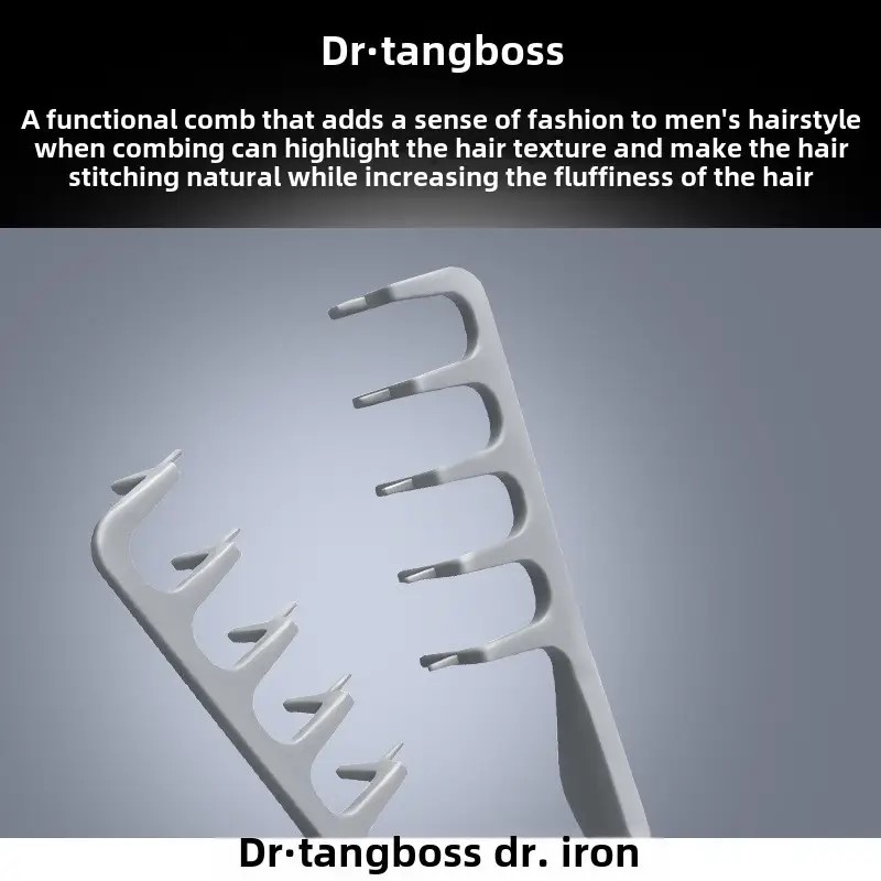 Volumizing Wide-Tooth Hair Styling Comb Curling Tools Fluffy Texture for Men Ideal for All Hair Types Hairstyling Tools