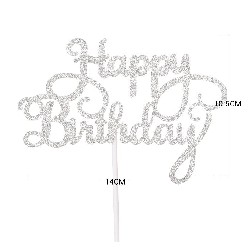 10pcs Gittler Happy Birthday Cake Topper Bling Sparkle Decoration Sign Happy Birthday Cake Topper Girl`s Birthday Dessert Decor