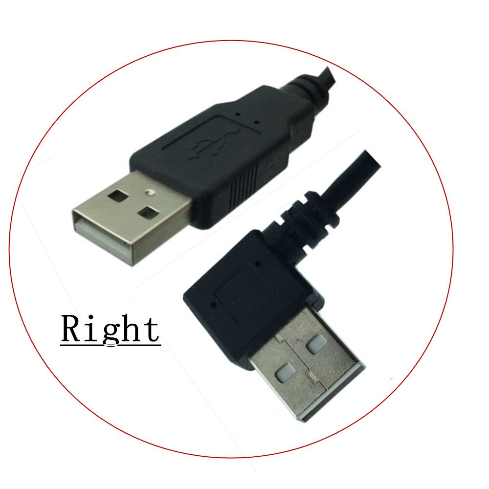 Usb A Male Naar Usb A Male 90 Graden Links/Rechts/Up/Down Hoek Adapter Extension Adapter kabel USB2.0 Male Naar Male Cord 25 Cm: Right