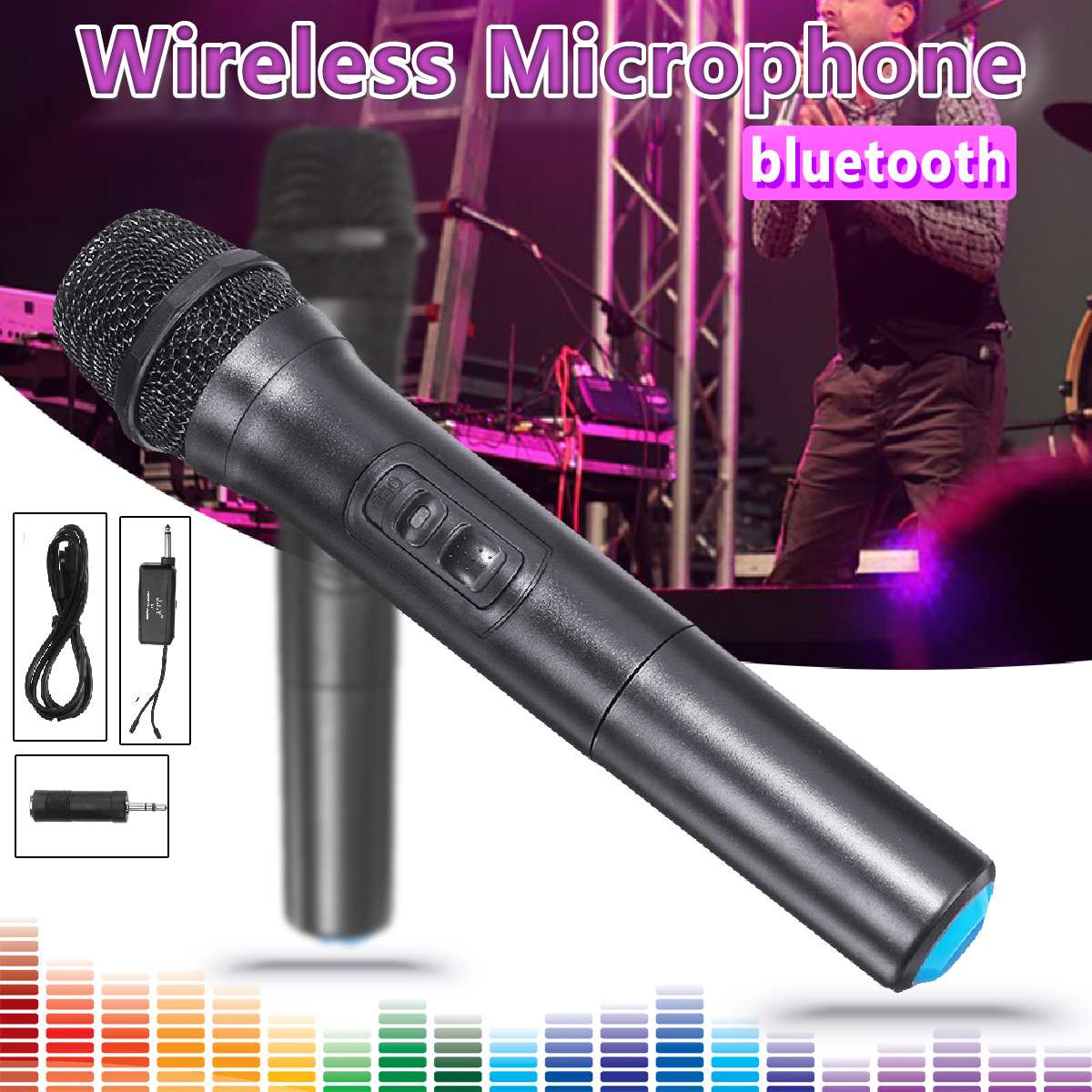 Multifunctioneel bluetooth UHF Draadloze Microfoon Enkele Draadloze Handheld Microfoon Kraoke Toespraak Feestartikelen Cardioid Microfoon