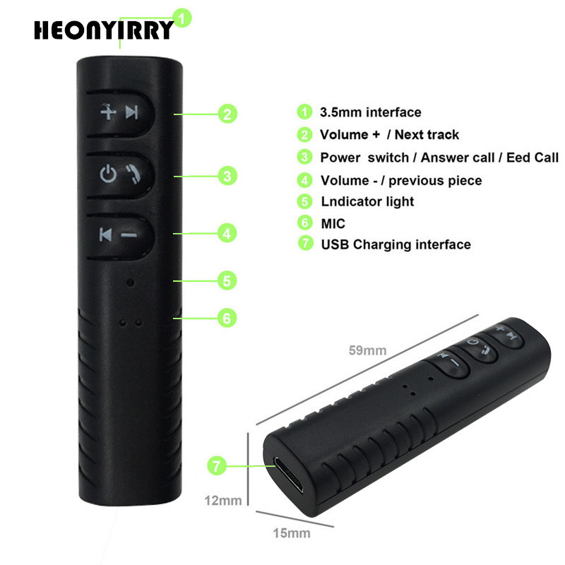 Bluetooth mottagare aux 3.5mm jack bil bluetooth handsfree samtal bluetooth adapter bil sändare auto musik mottagare