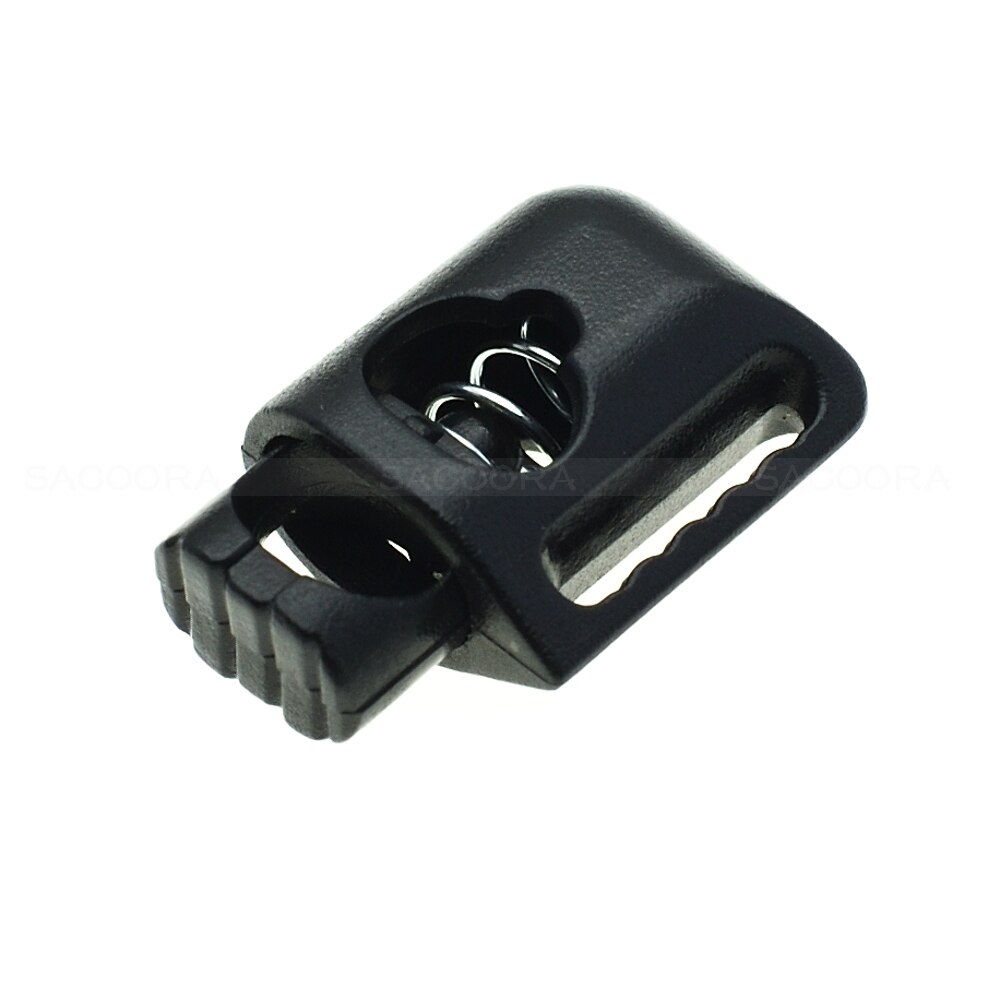 Plastic Cord Lock Stopper Toggle Cilp Black For Garment Accessories