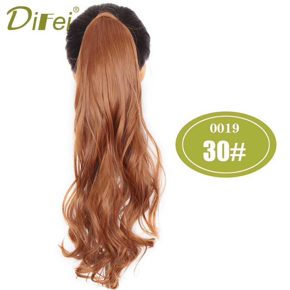 DIFEI Lange Golvende Natuurlijke Paardenstaart Clip in Pony tail Hair Extensions Wrap Rond op Synthetisch Haar Stuk voor Vrouwen: 30