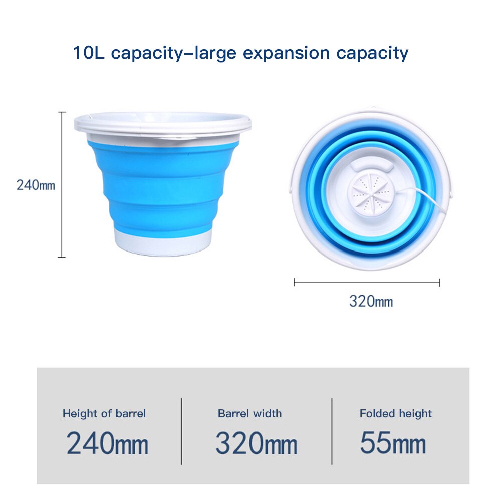 Foldable Mini Washing Machine Rotating Ultrasonic Turbines Washer USB Charging Household cleaning tools Arrivals