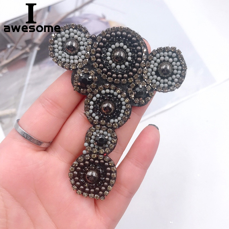 Diy zwarte strik bruids bruiloft feest schoenen accessoires voor hoge hakken handleiding kraal strass schoendecoraties schoenbloem