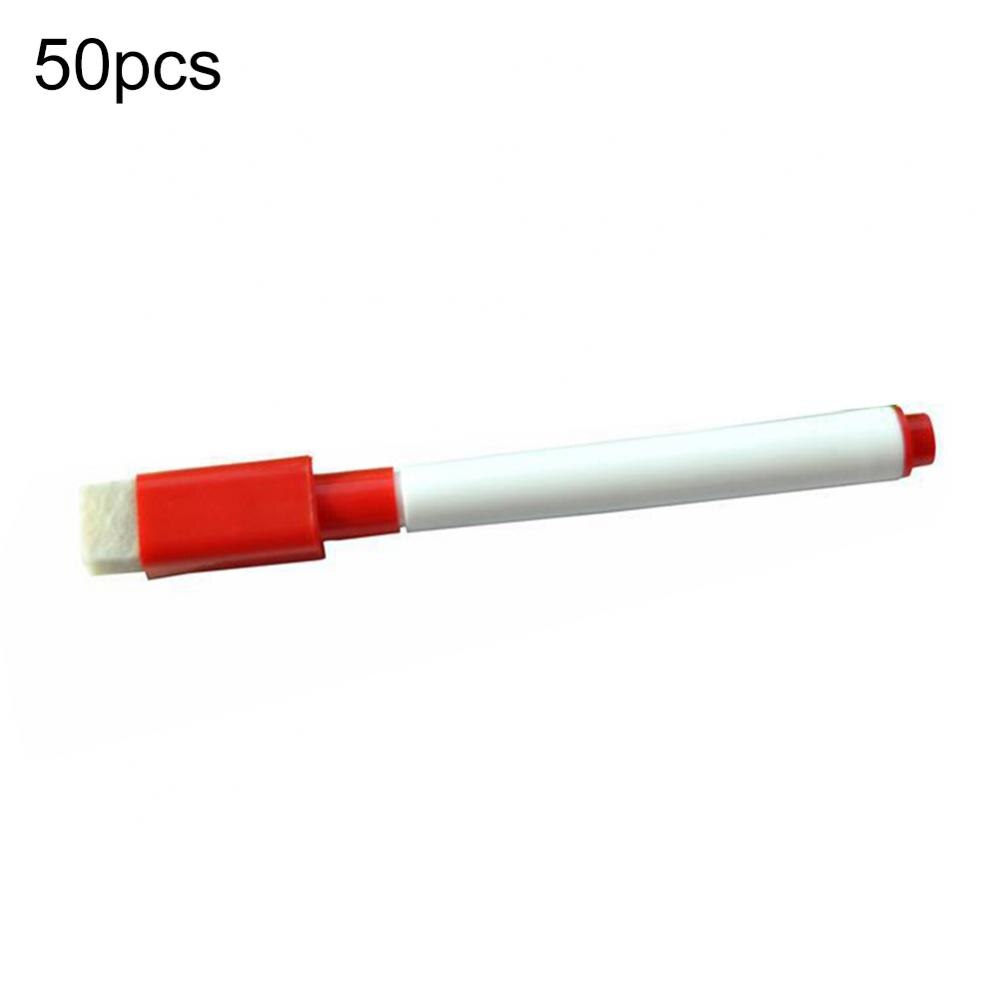 50% Off 50Pcs Erasable Dry Whiteboard Markers Drawing Pens School Office Stationery: Red 50pcs