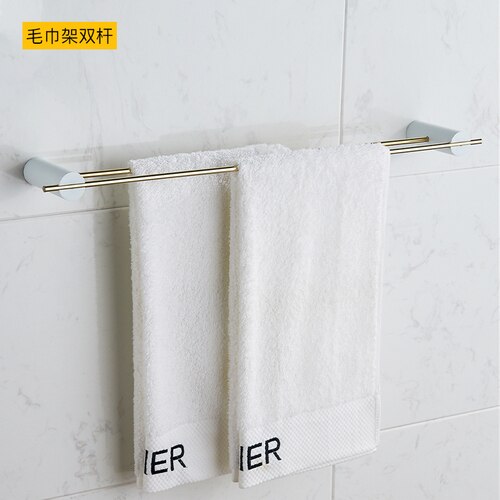 Accessoires de salle de bain en cuivre doré | Porte-serviettes 60cm porte-serviettes mural de bain-douche, ensemble de porte-savon en céramique: towel bars 2