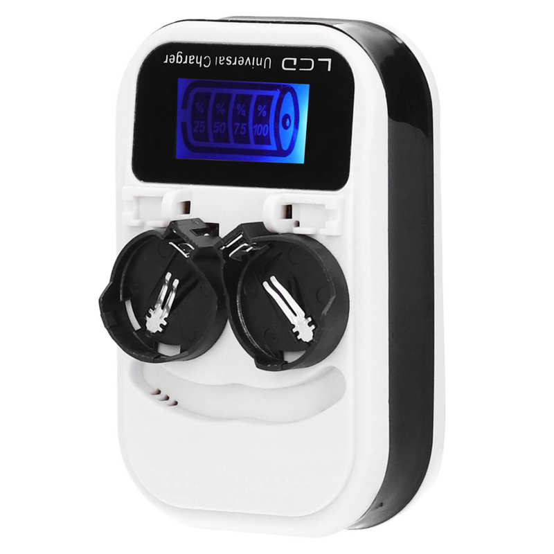 2pcs LCD Button Battery Charger for LIR2016 LIR2025 LIR2032 ML2016 ML2025 ML2032 CR2032 EU Plug 100-240V