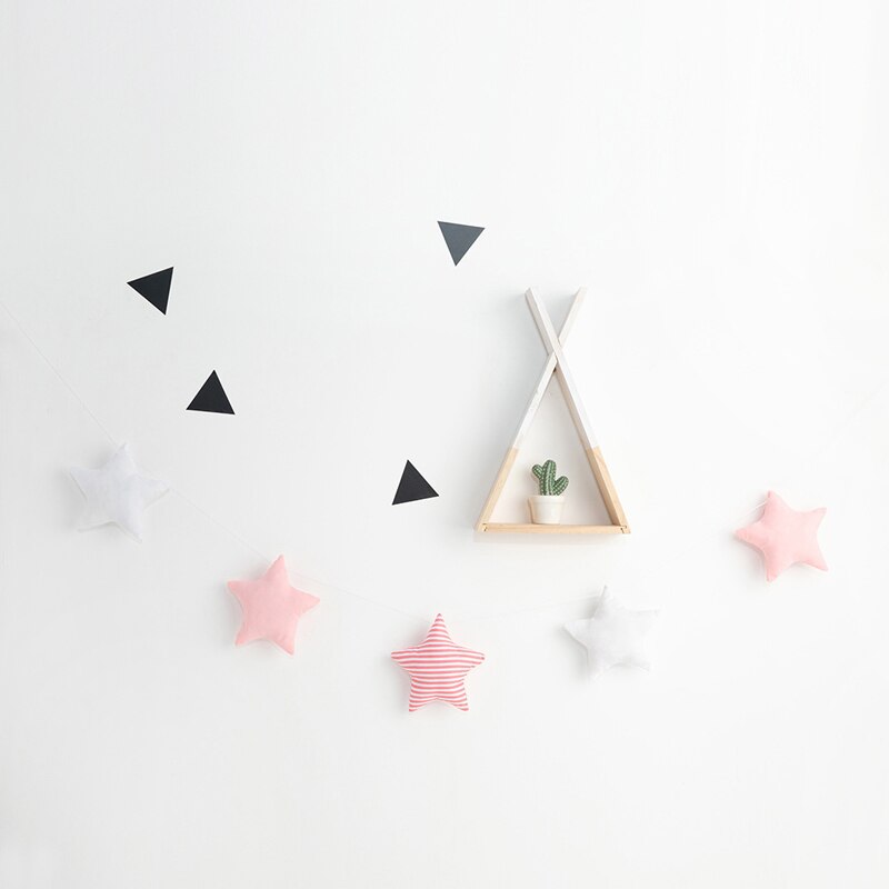 Guirnaldas de estrellas de estilo nórdico INS, habitación de adornos navideños para niños y niñas, carpa para bebé, decoraciones, atrapasueños, accesorios de fotografía,: B