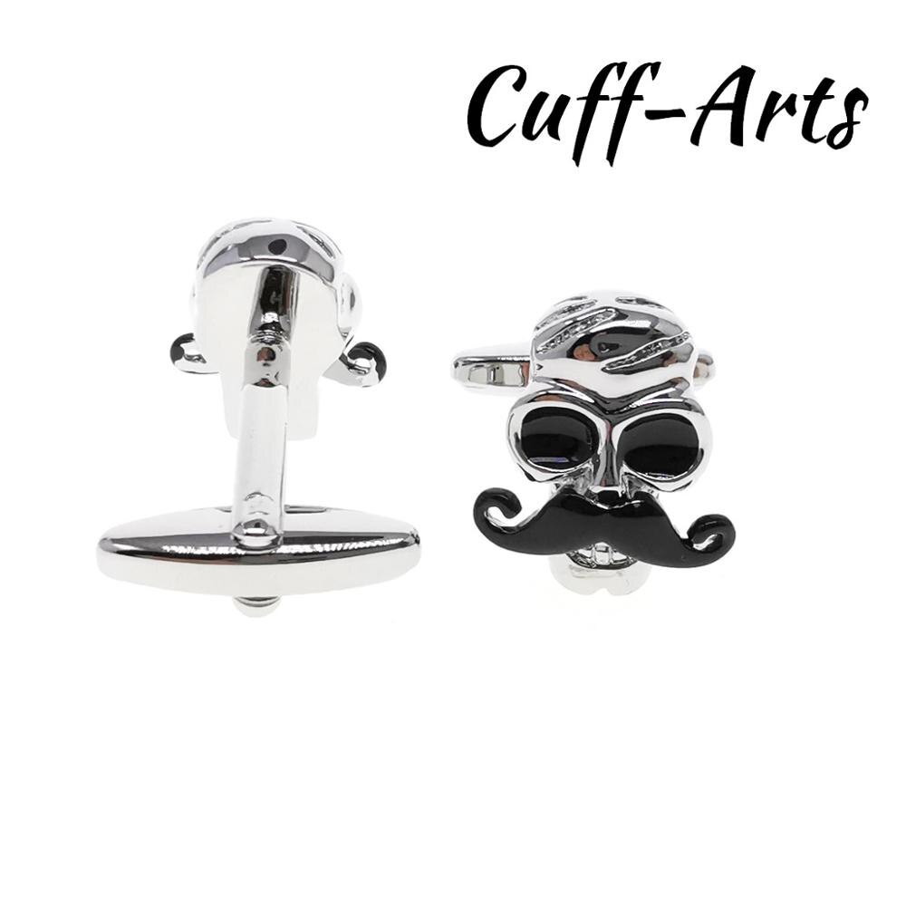 Gemelos con calavera para hombre, Gemelos con motivo De bigote, para hombre, Gemelos, Les boutones De Manchette De Cuffarts C10619