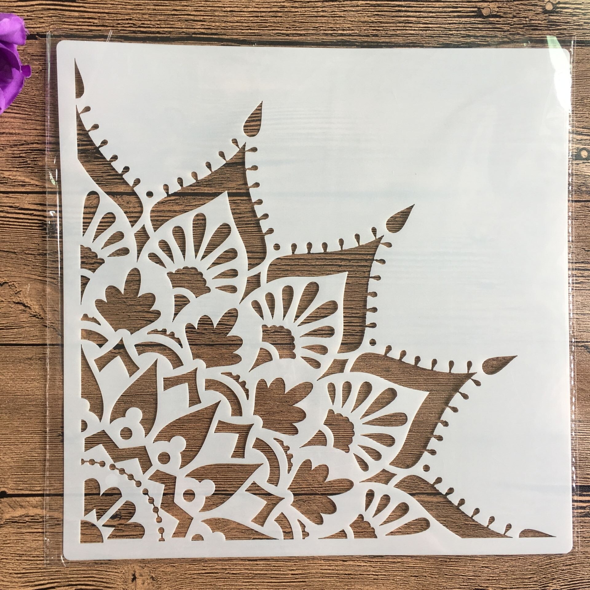 30*30Cm Diy Ambachtelijke 1/4 Mandala Kompas Mold Voor Schilderen Stencils Stamped Fotoalbum Reliëf Papieren Kaart Op hout, stof Muur