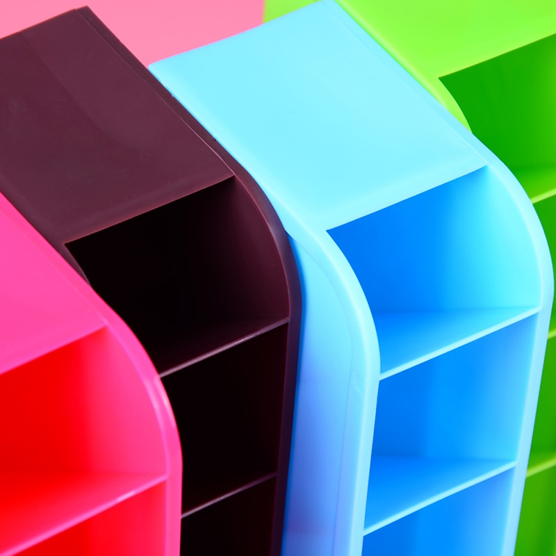 1Pcs 4 Compartment Desktop Storage Box Plastic Organizer Cosmetic Makeup Desk Holder