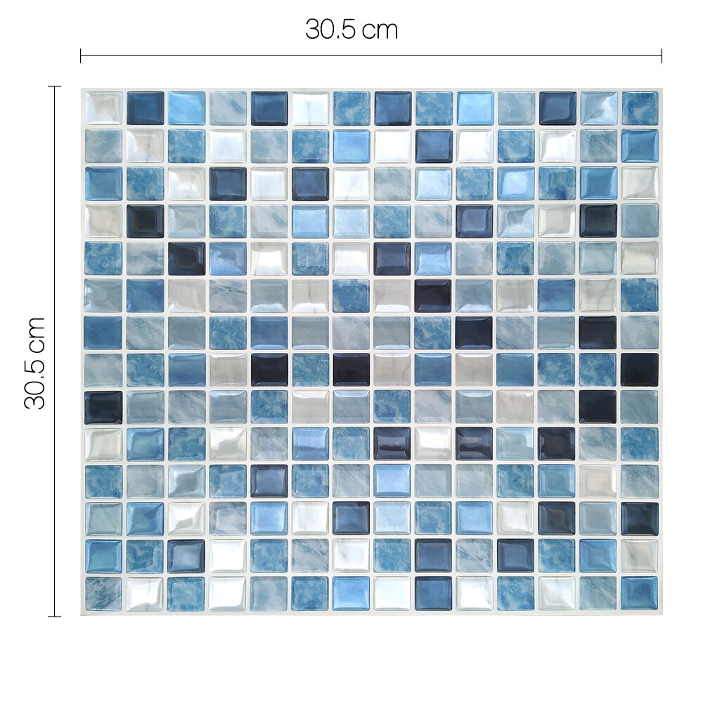 Heminredning vattentät vinyl självhäftande mosaik kakel 3d väggdekal klistermärke självhäftande kök badrum 1 ark: Mssb -s52