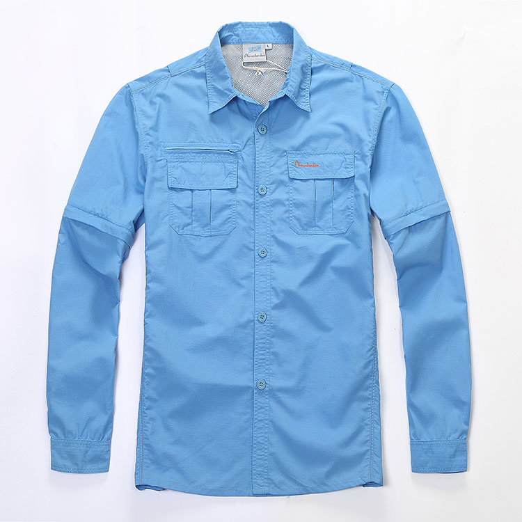 Camisa de pesca de secado rápido para hombre, ropa de rendimiento para exteriores, UPF45, UV, talla de EE. UU., M-2XL