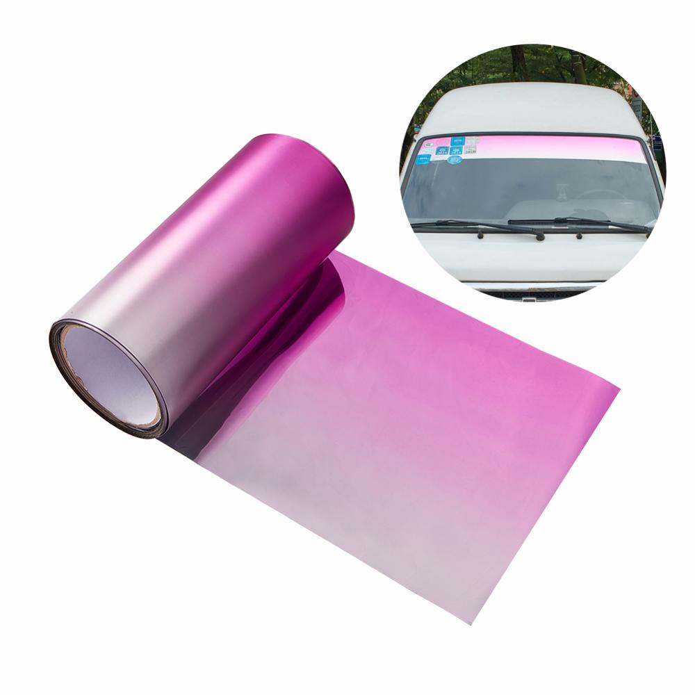 AUMOHALL Car Window Foils Solar Protection Gradient Pink Sun Block Top Window Tinted Film