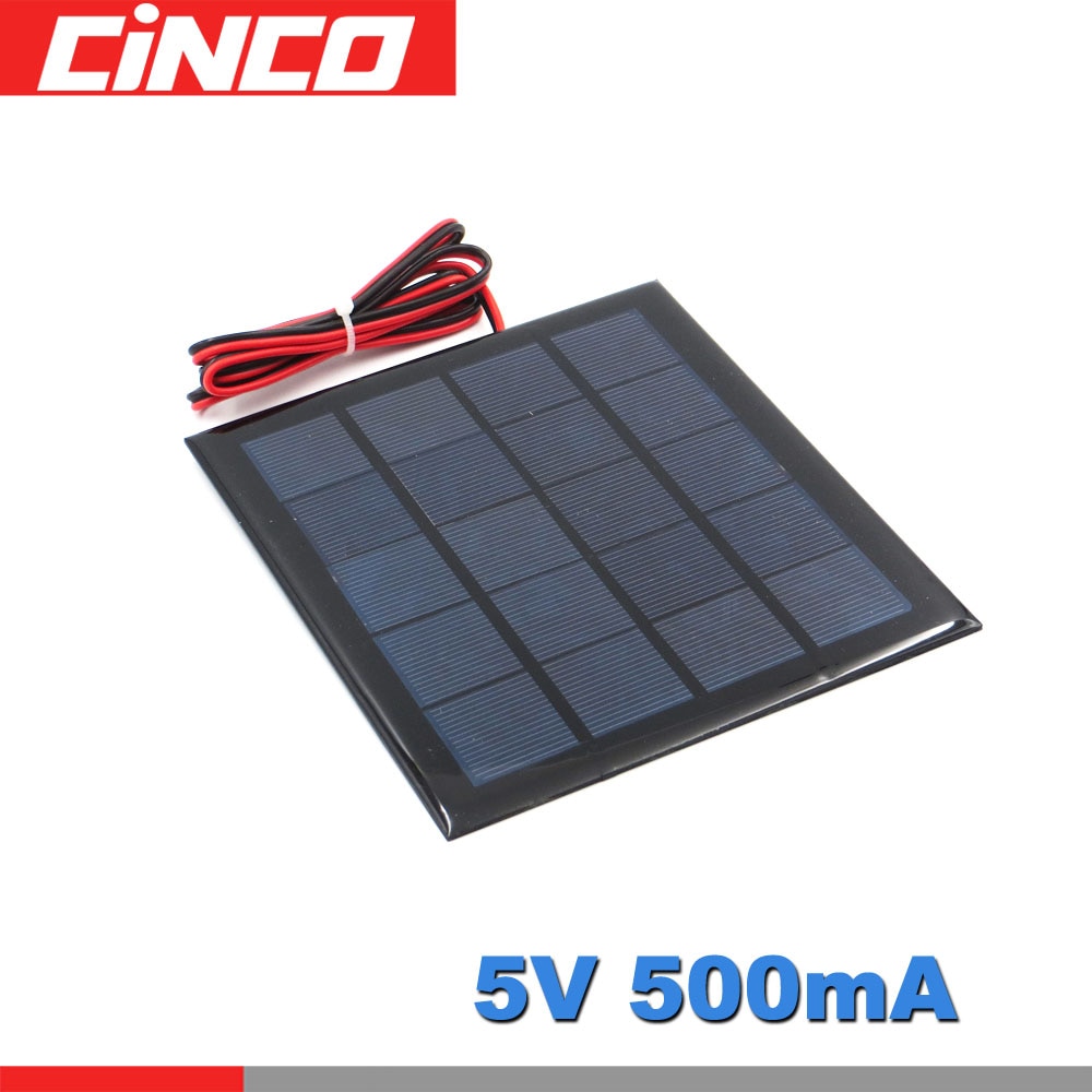 5 V 500mA 2.5Watt 2.5W 100cm Zonnepaneel Polykristallijn Silicium DIY Acculader Kleine Mini Solar Cell kabel speelgoed 5 V Volt