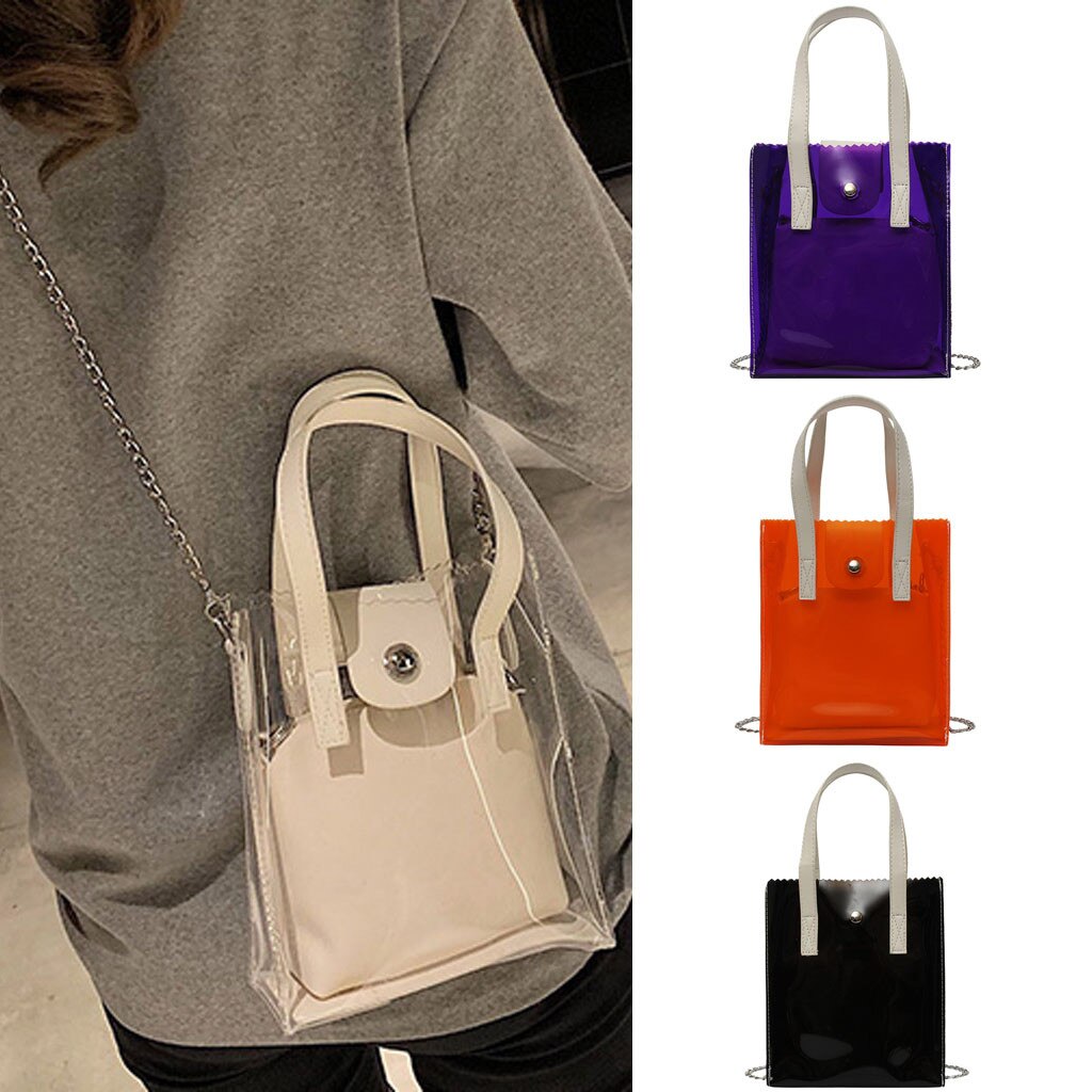 Stuks vrouwen Mode Jelly Transparante Tas Diagonaal Crossbody Tassen Voor Vrouwen Heldere Kleur Kruis Tas Wilde Handtas Damen Taschen